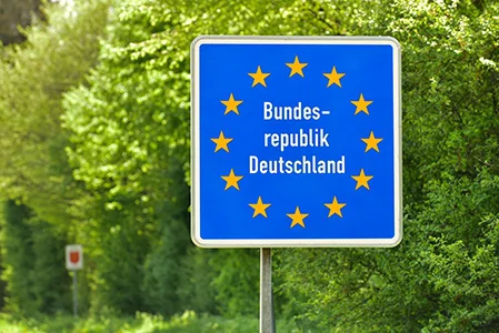 Verkeersbord grensovergang Duitsland